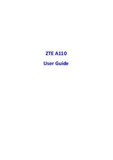 ZTE A110 manual. Tablet Instructions.